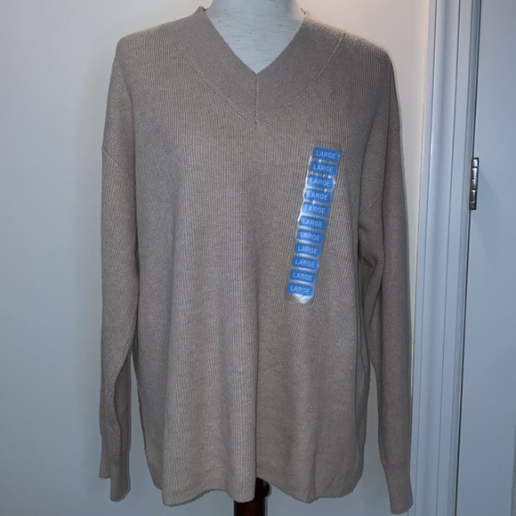Nine West Women’s V-Neck Sweater Almondine Size Large - Picture 6 of 10